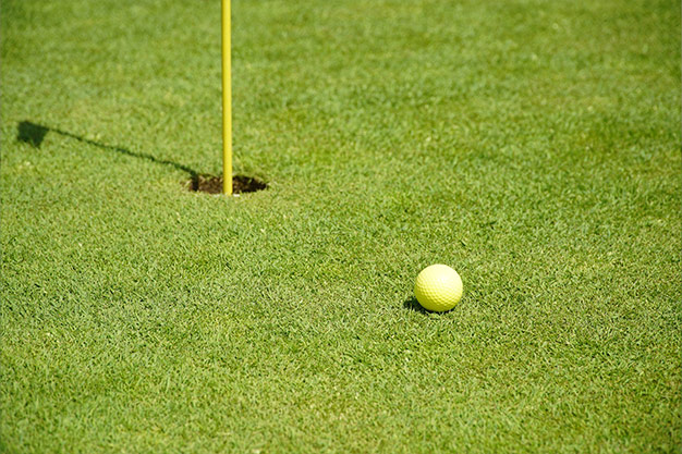 Golf Green with Yellow Ball